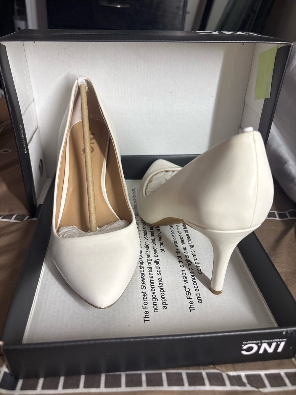 INC International Concepts Ivory Pointed-Toe Stiletto Pumps